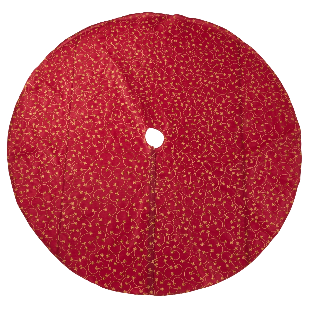 70 in. Ari Embroidered Christmas Tree Skirt, Burgundy