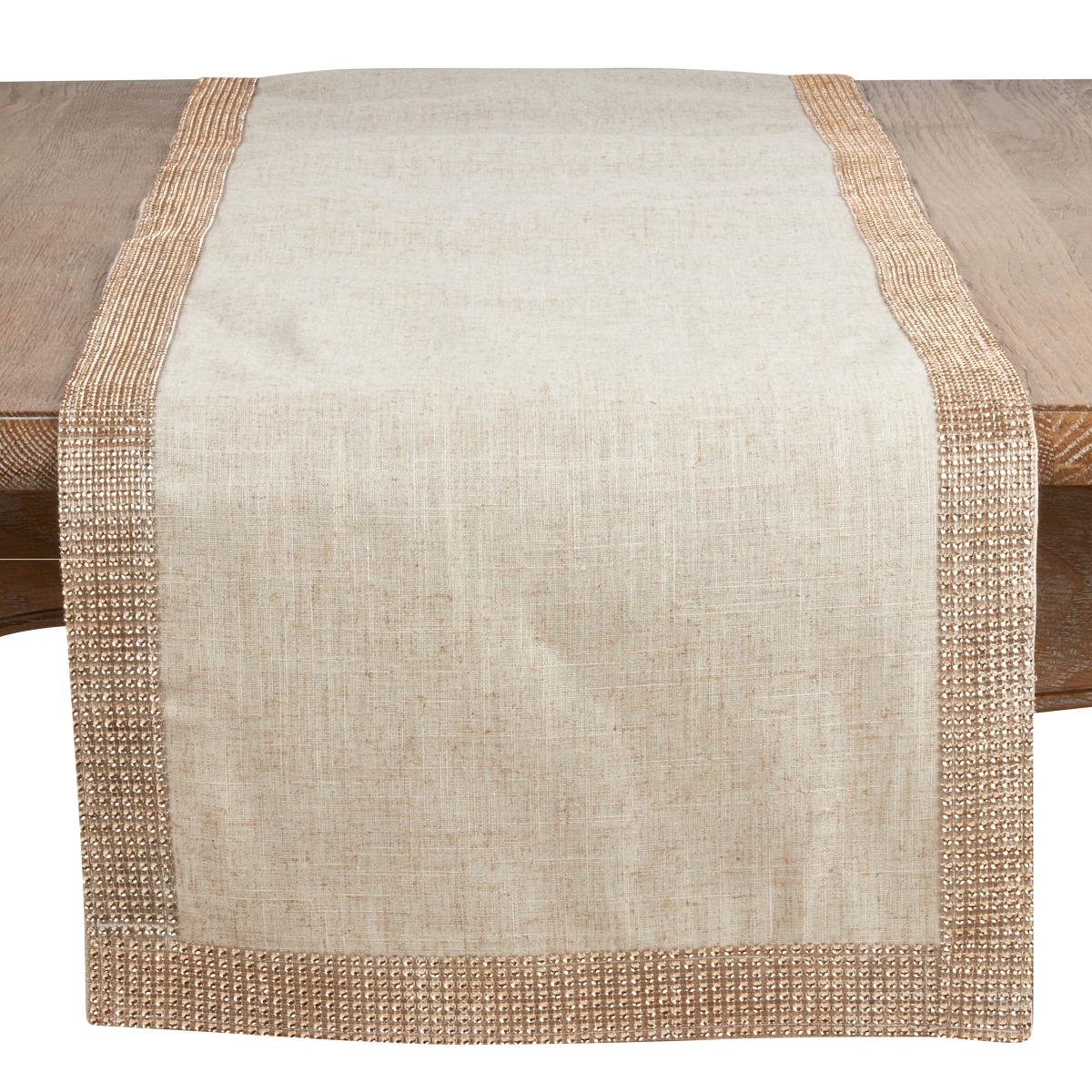 Picture of Saro Lifestyle 315.CH1690B 16 x 90 in. Studded Design Oblong Table Runner, Champagne