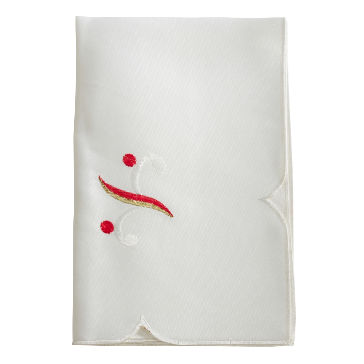 Picture of Saro Lifestyle 1633.I20S 20 in. Candy Cane Inspired Design Christmas Holiday Square Napkins, Ivory - Set of 4