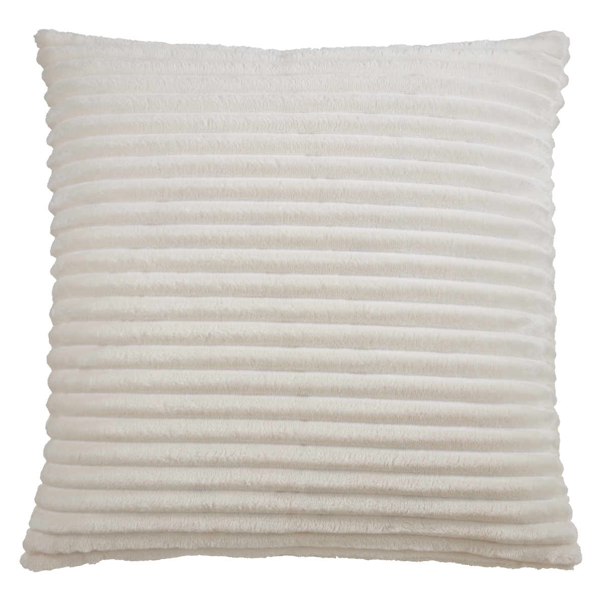 18 in. Faux Rabbit Fur Down Filled Throw Pillow, Ivory