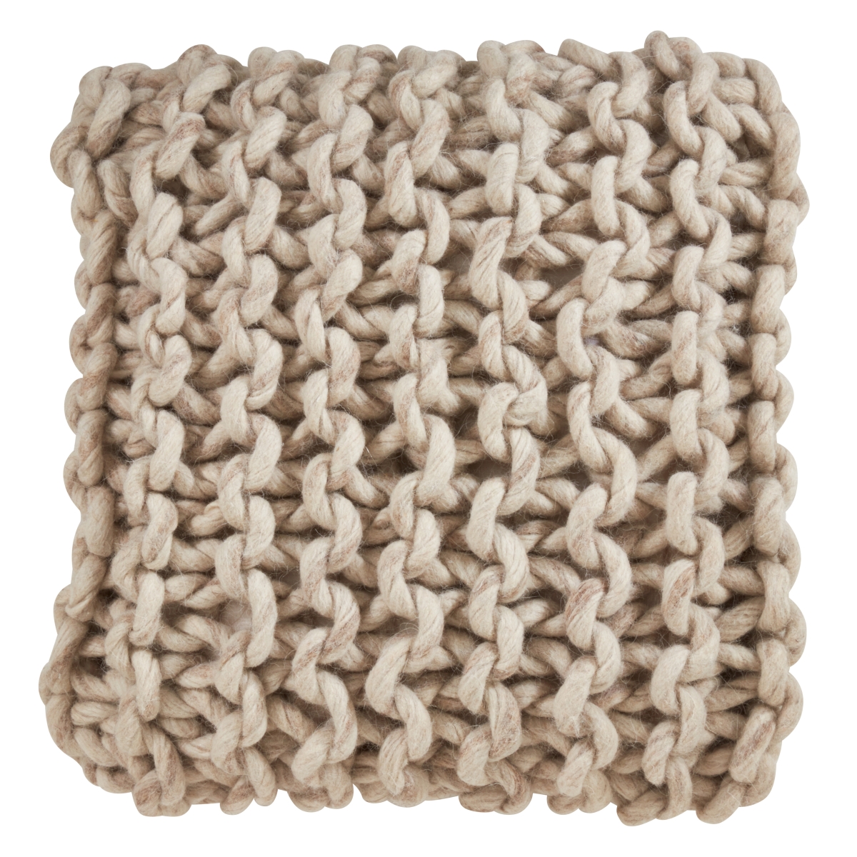 Chunky Cable Knit Design Wool Poly Filled Throw Pillow