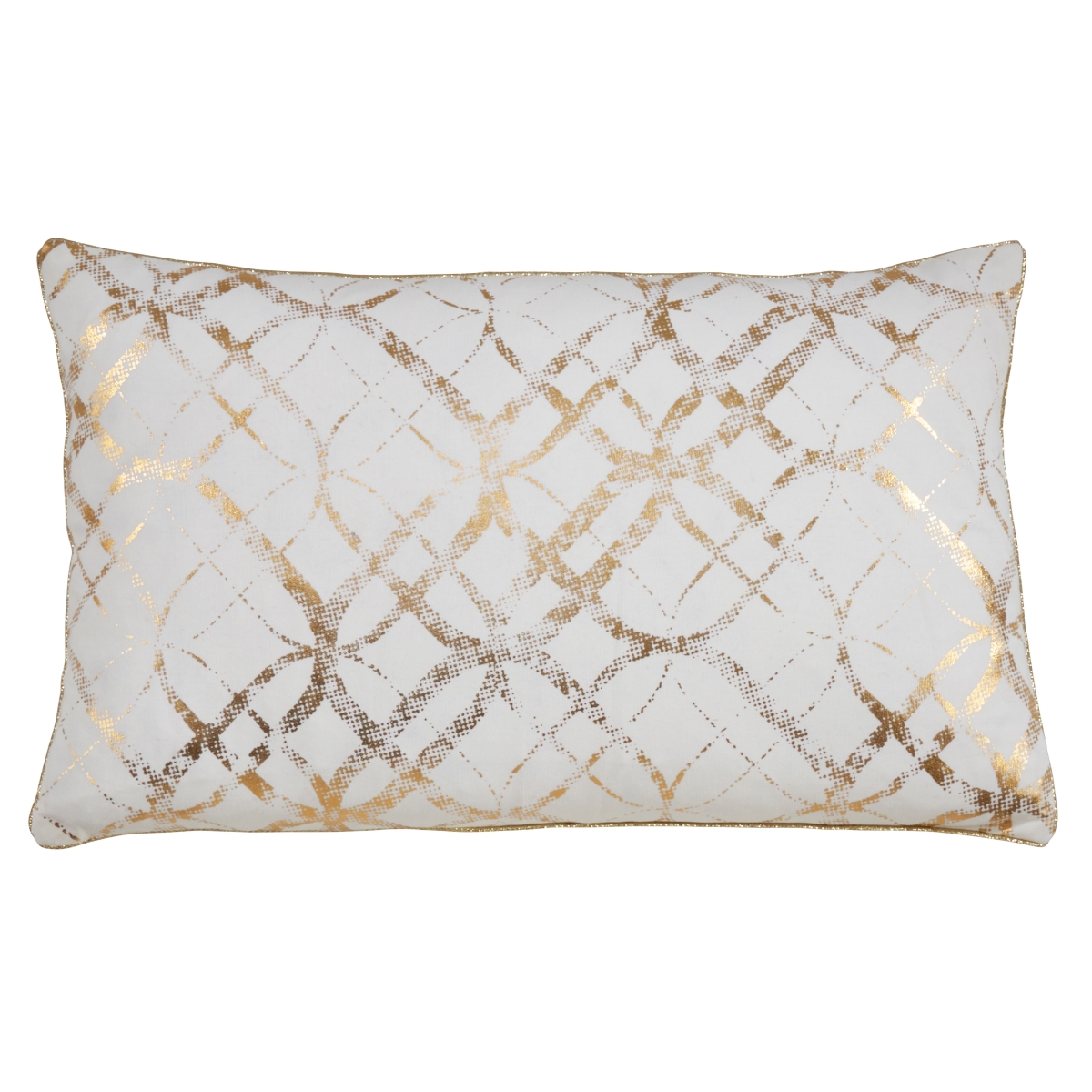 14 x 23 in. Metallic Foil Print Throw Poly Filled Pillow, Gold