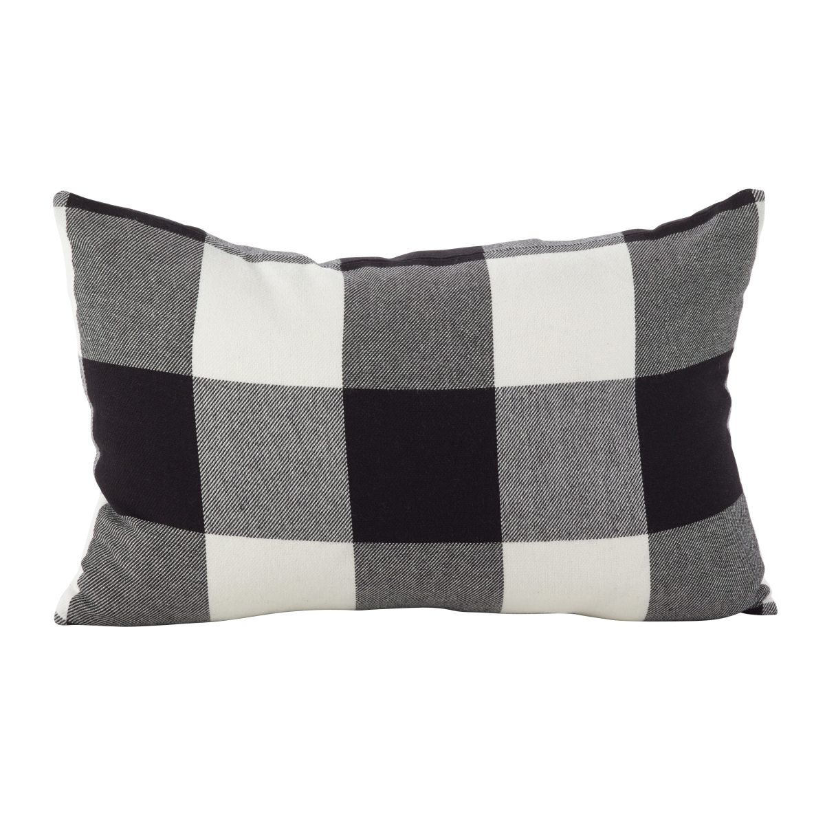 13 x 20 in. Buffalo Check Plaid Design Cotton Poly Filled Throw Pillow, Black