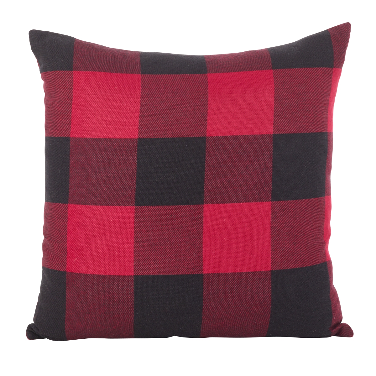 20 in. Buffalo Check Plaid Design Cotton Poly Filled Throw Pillow, Red