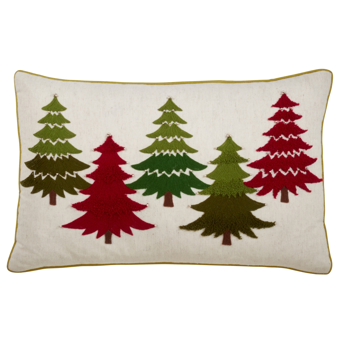 22 in. Embroidered Christmas Tree Throw Pillow Cover