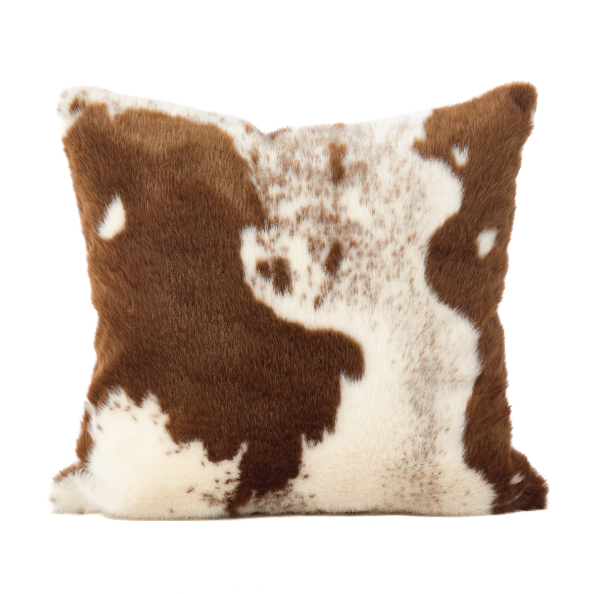 22 in. Urban Faux Cowhide Down Filled Pillow, Brown