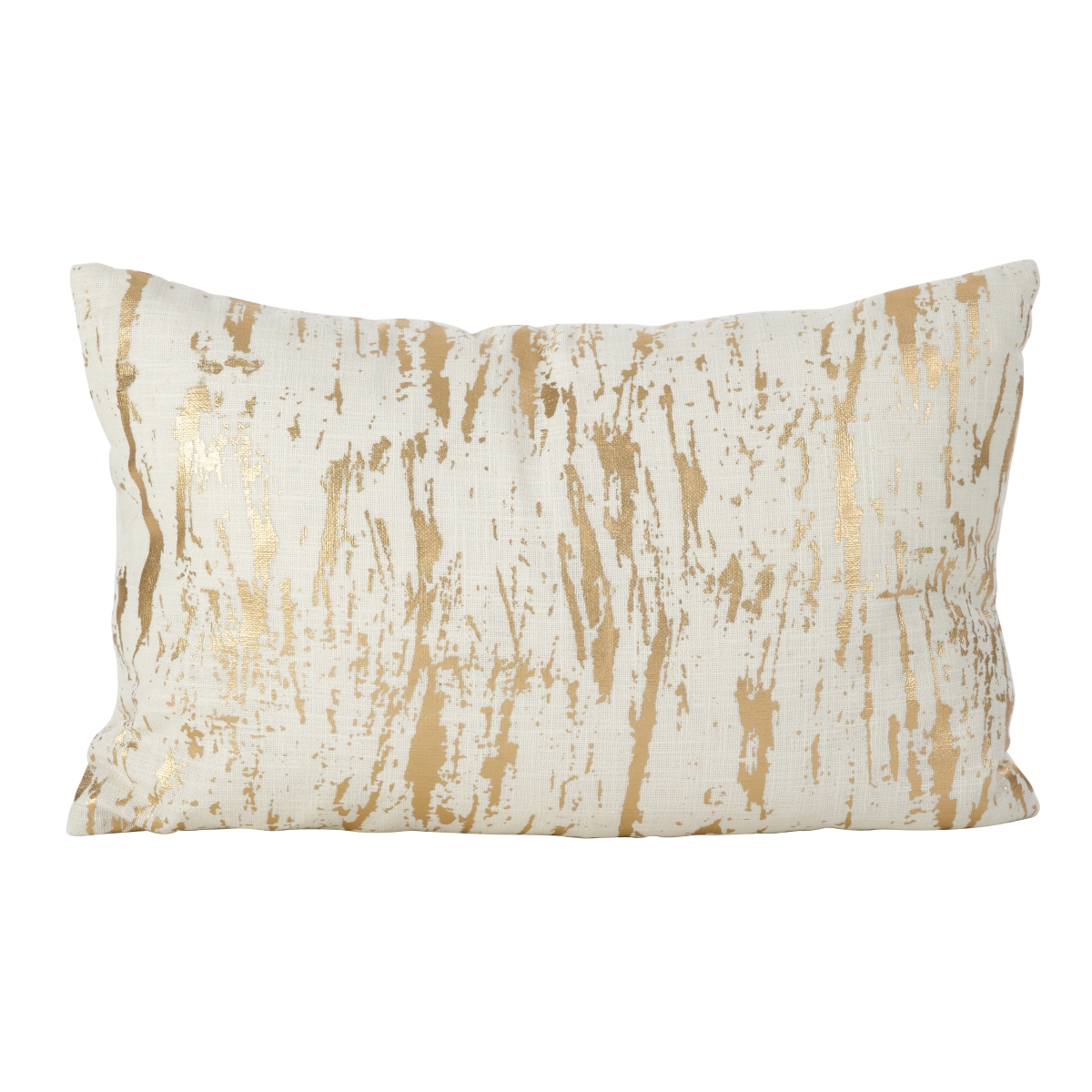14 x 22 in. Distressed Metallic Foil Design Poly Filled Pillow, Gold