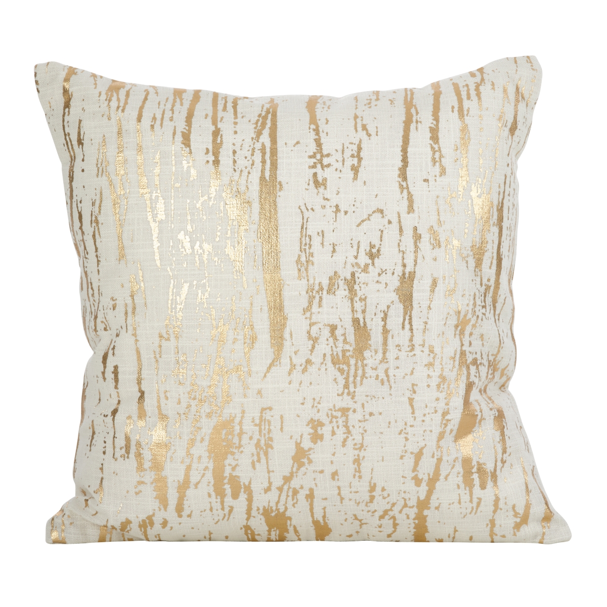 Distressed Metallic Foil Design Cotton Floor Pillow