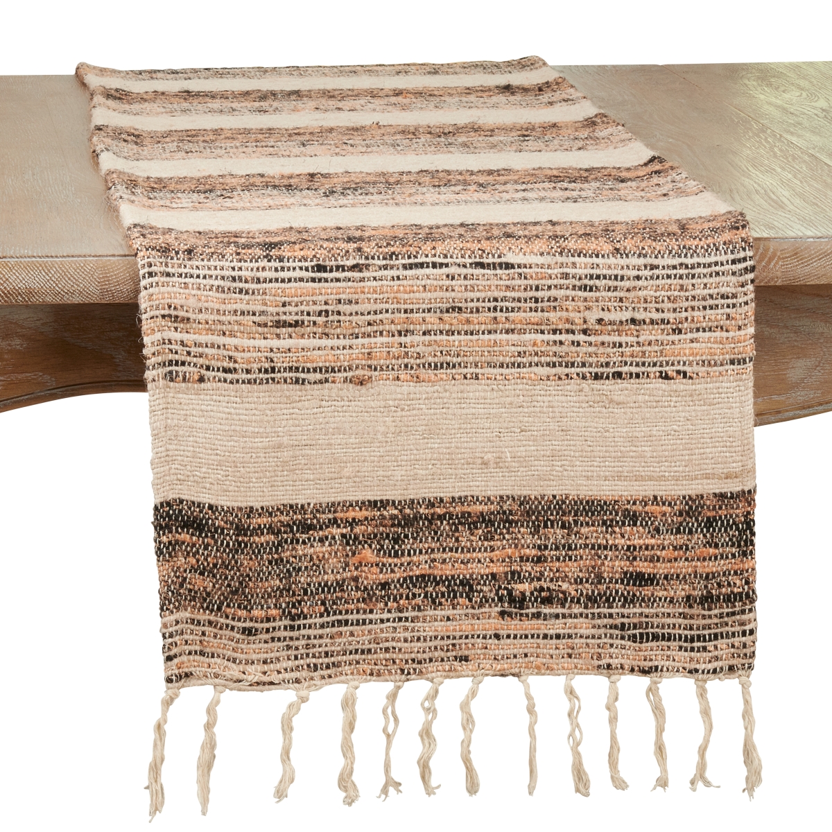 Picture of Saro Lifestyle 3719.N1672B 16 x 72 in. Striped Table Runner, Natural