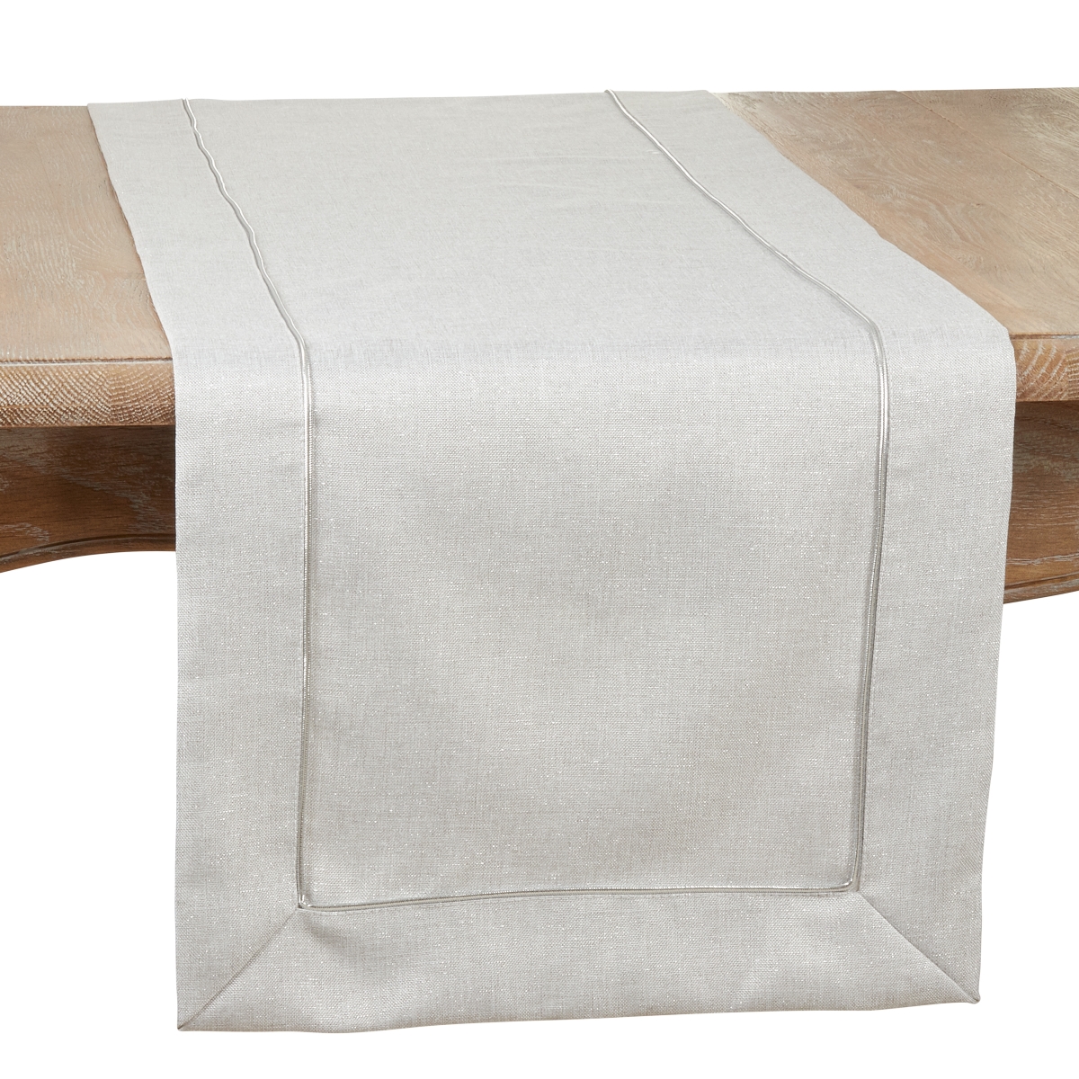 Picture of Saro Lifestyle 9110.S16120B Shimmering Table Runner with Piping Detail