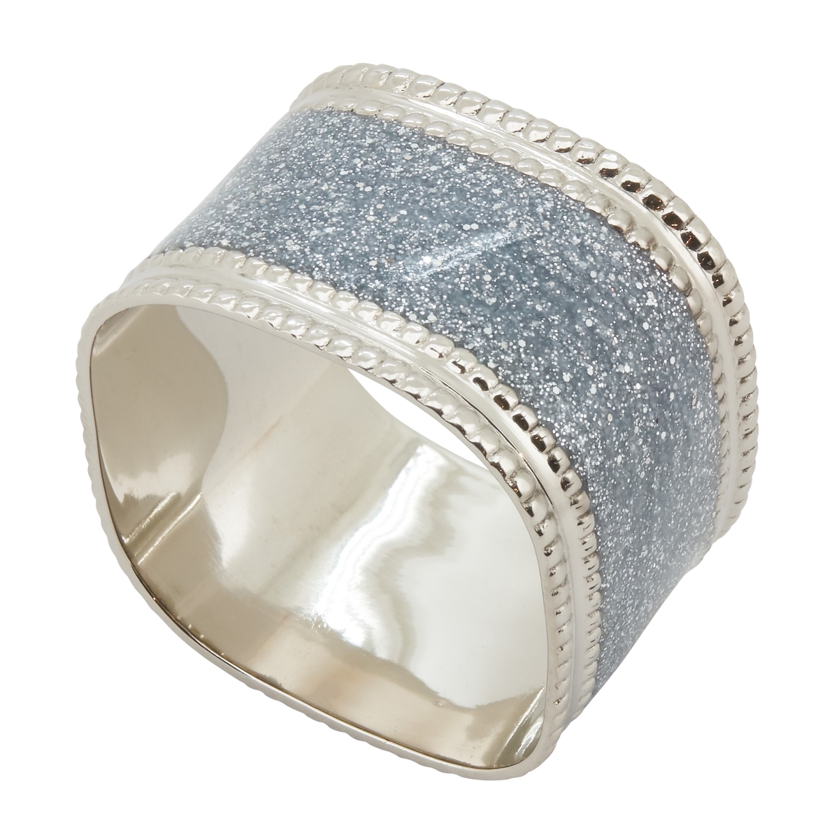 Picture of Saro Lifestyle NR217.S 60 x 80 in. Sparkling Square Design Napkin Rings, Natural - Set of 4