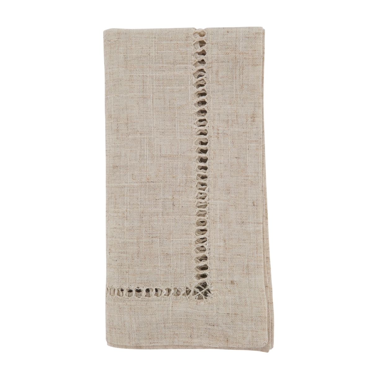 Picture of Saro Lifestyle 731H.N20S 20 in. Solid Color Poly & Linen Blend Toscana Napkins with Hemstitch Border, Natural - Set of 12