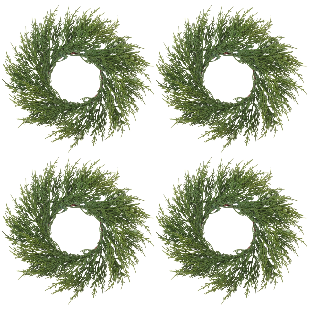 10 in. Artificial Cypress Wreath - Set of 4