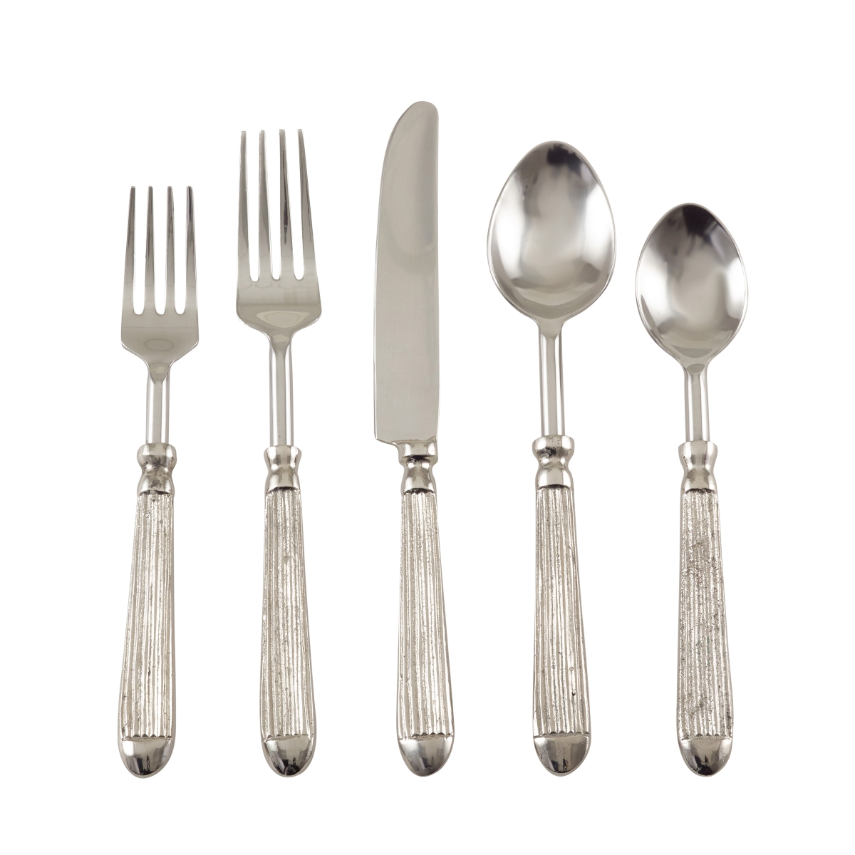 Picture of Saro Lifestyle SP155.S Ribbed Design Stainless Steel Flatware - Set of 5