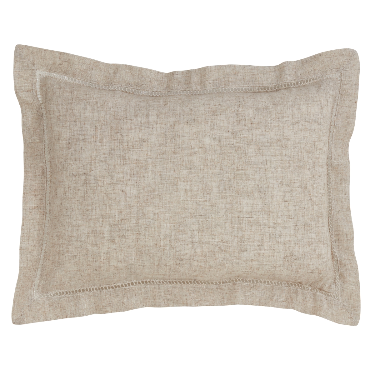 14 x 20 in. Hemstitched Poly & Linen Blend Throw Pillow Cover, Natural