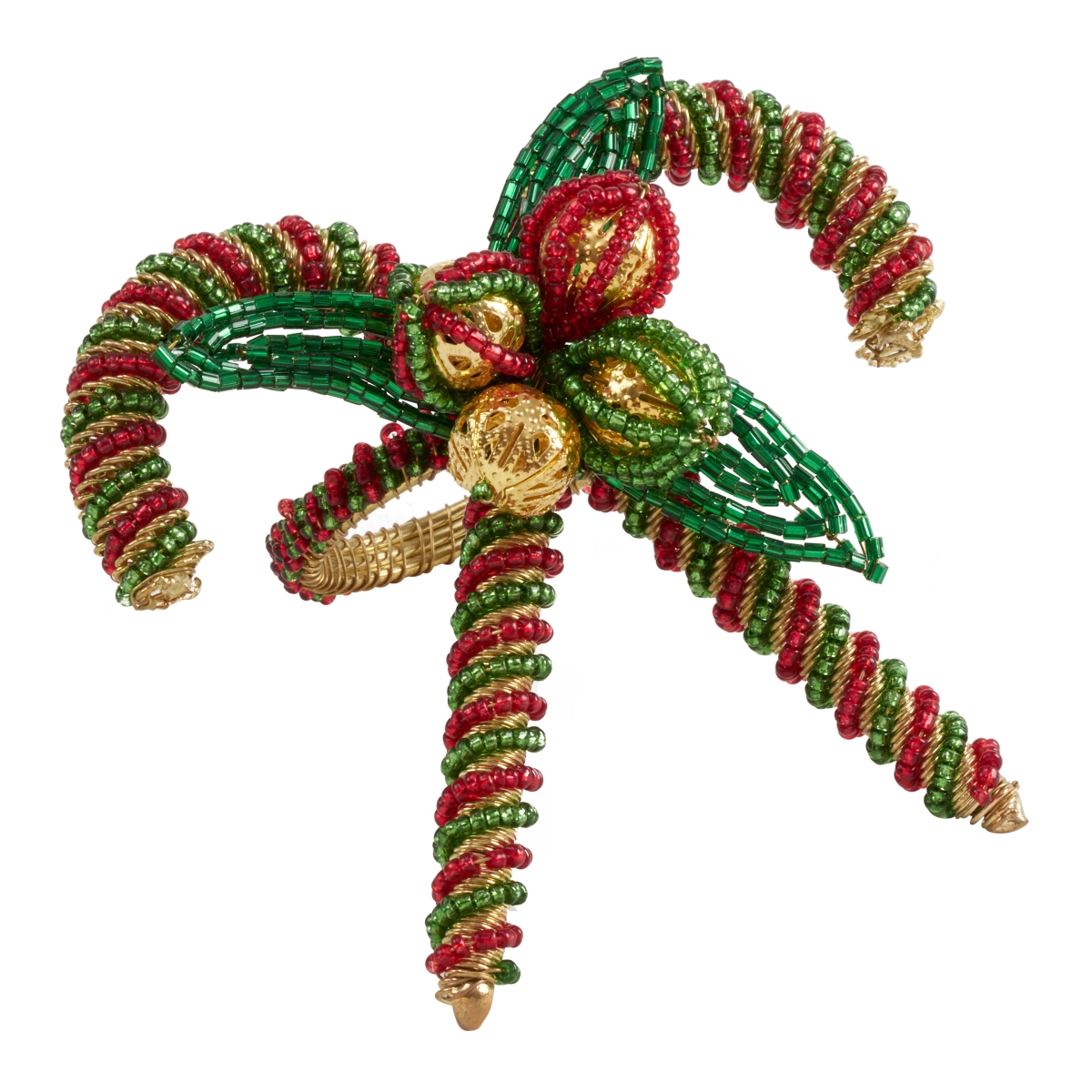 Picture of Saro Lifestyle NR320.RG Candy Cane Napkin Rings - Set of 4