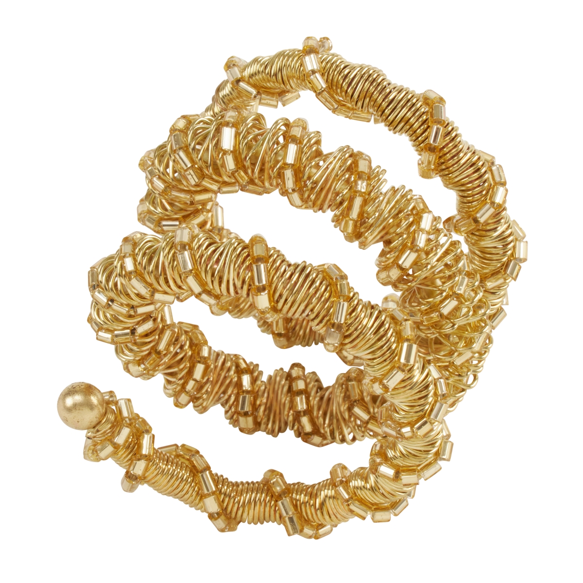 Spiral Napkin Rings, Gold - Set of 4