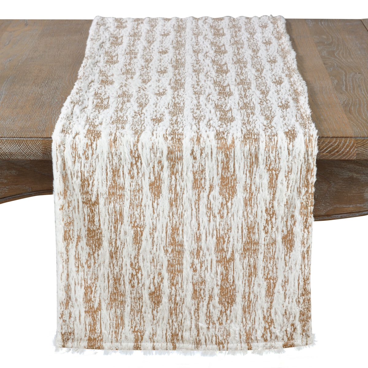 Picture of Saro Lifestyle 2323.GL16108B Faux Fur with Brushed Metallic Foil Print Runner