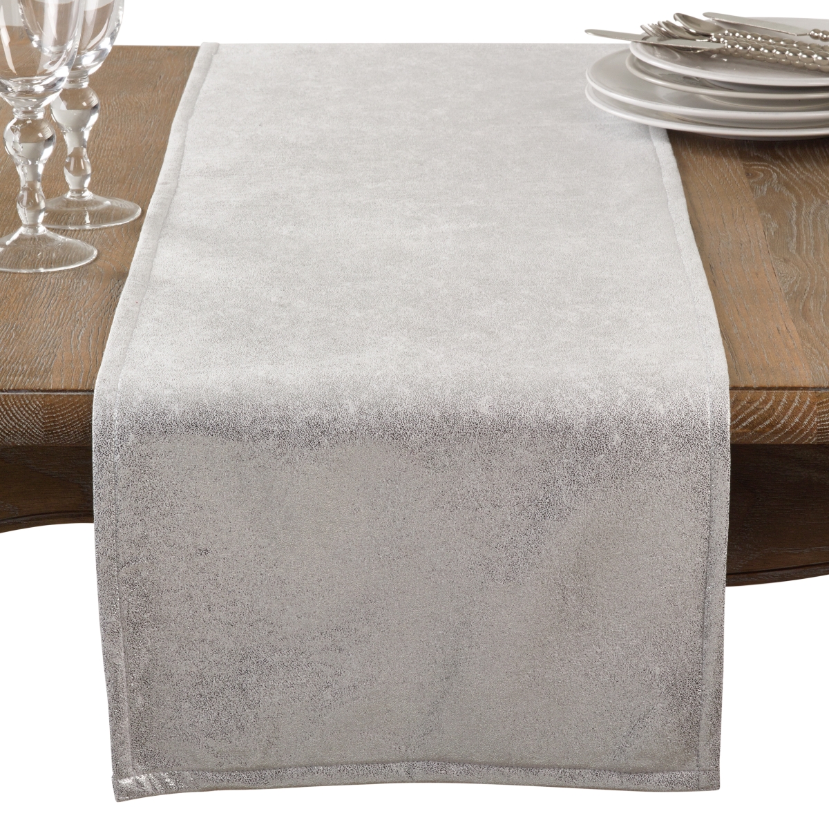 Picture of Saro Lifestyle 1793.S1590B 15 x 90 in. Shimmering Evening Event Table Runner, Silver