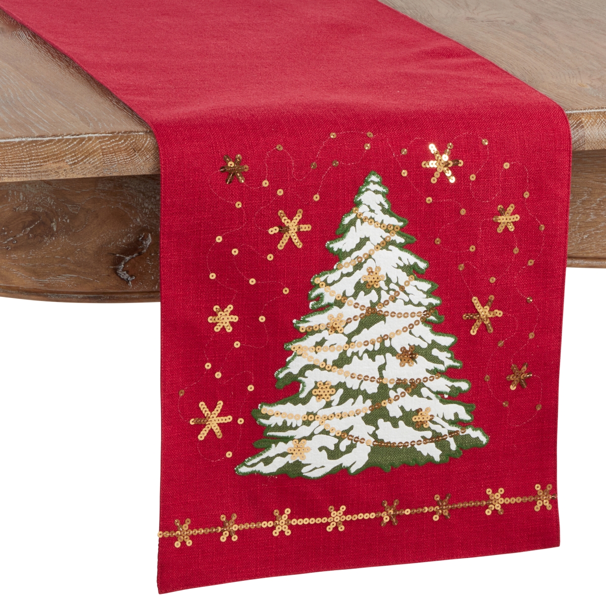 Picture of Saro Lifestyle 8970.R1372B 13 x 72 in. Christmas Tree Table Runner