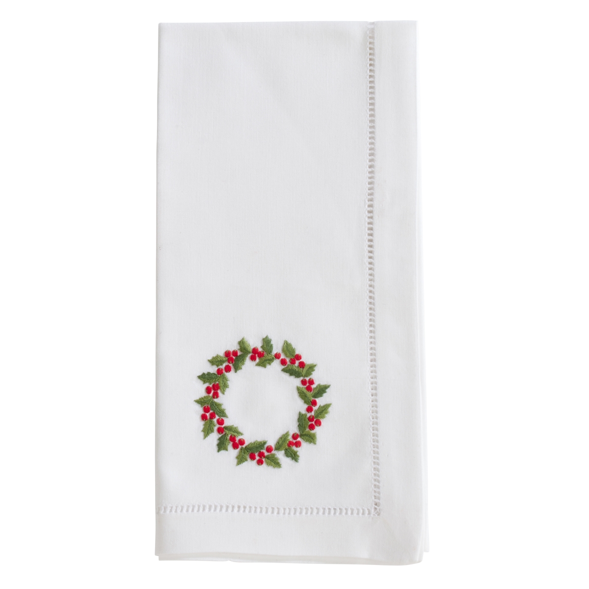 Picture of Saro Lifestyle NM173.W20S 20 x 20 in. Embroidered Wreath Cotton Napkins, White - Set of 6