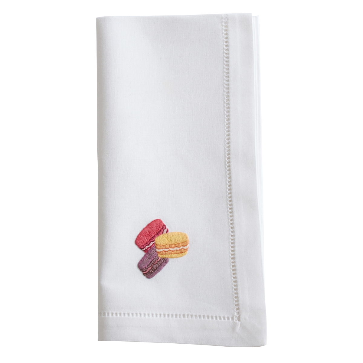 Picture of Saro Lifestyle NM177.W20S 20 x 20 in. Embroidered Macaron Cotton Napkins, White - Set of 6