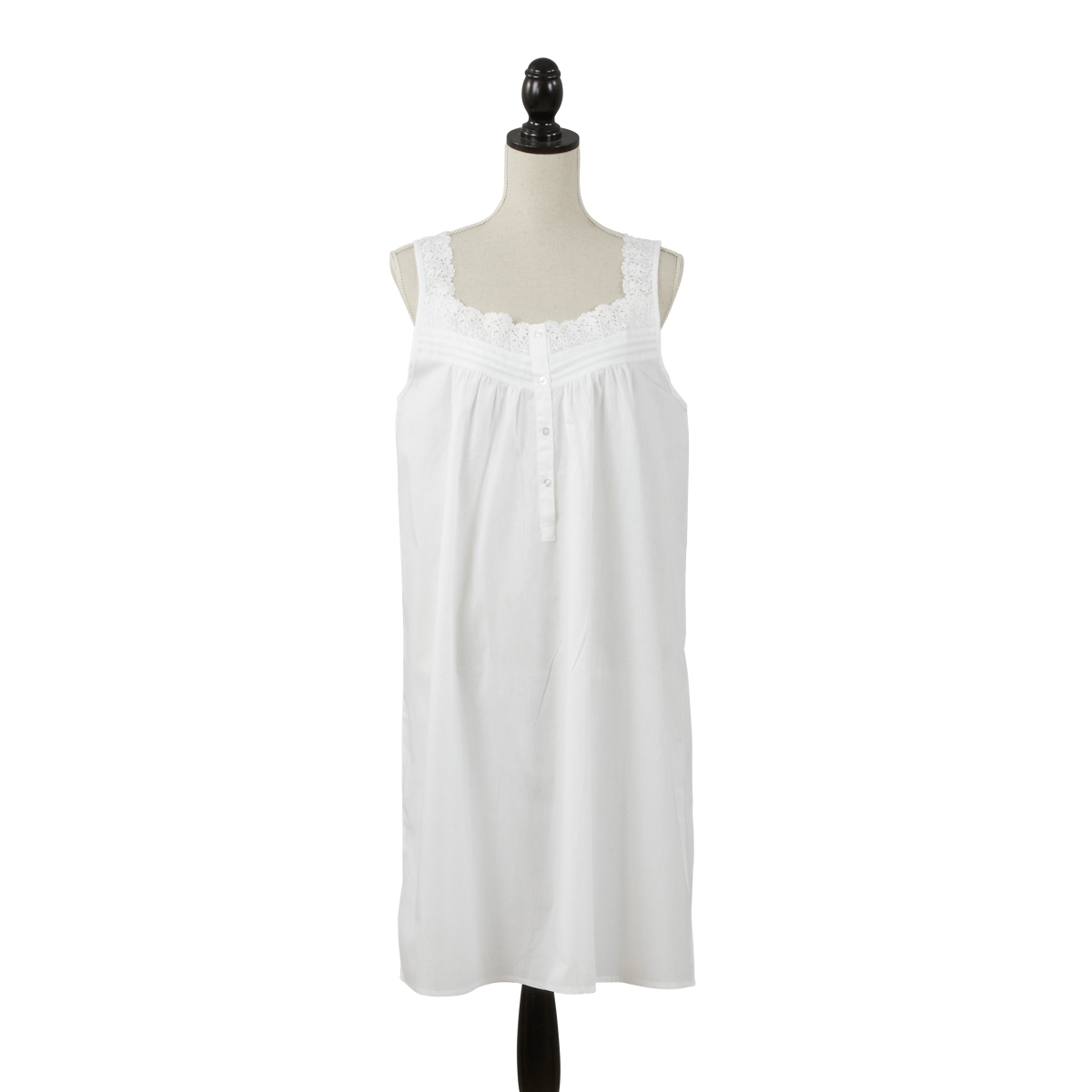 Embroidered Long Nightgown, White - Extra Large