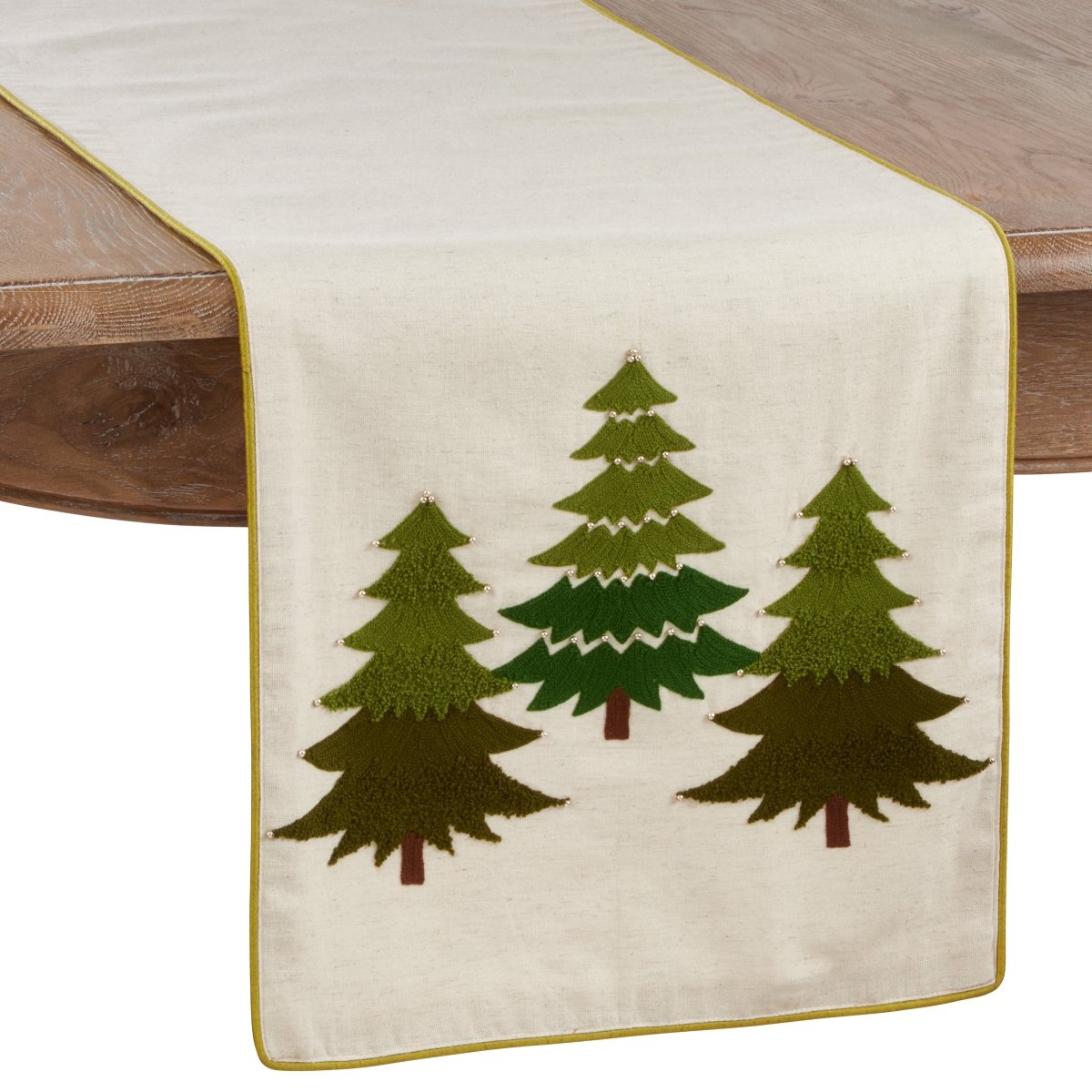 Picture of Saro Lifestyle 1959.G1672B 16 x 72 in. Embroidered Christmas Tree Table Runner, Green