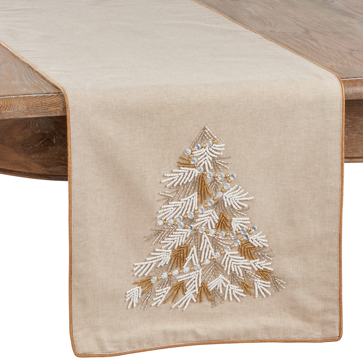 Picture of Saro Lifestyle 1912.GL1672B 16 x 72 in. Christmas Tree Table Runner, Gold
