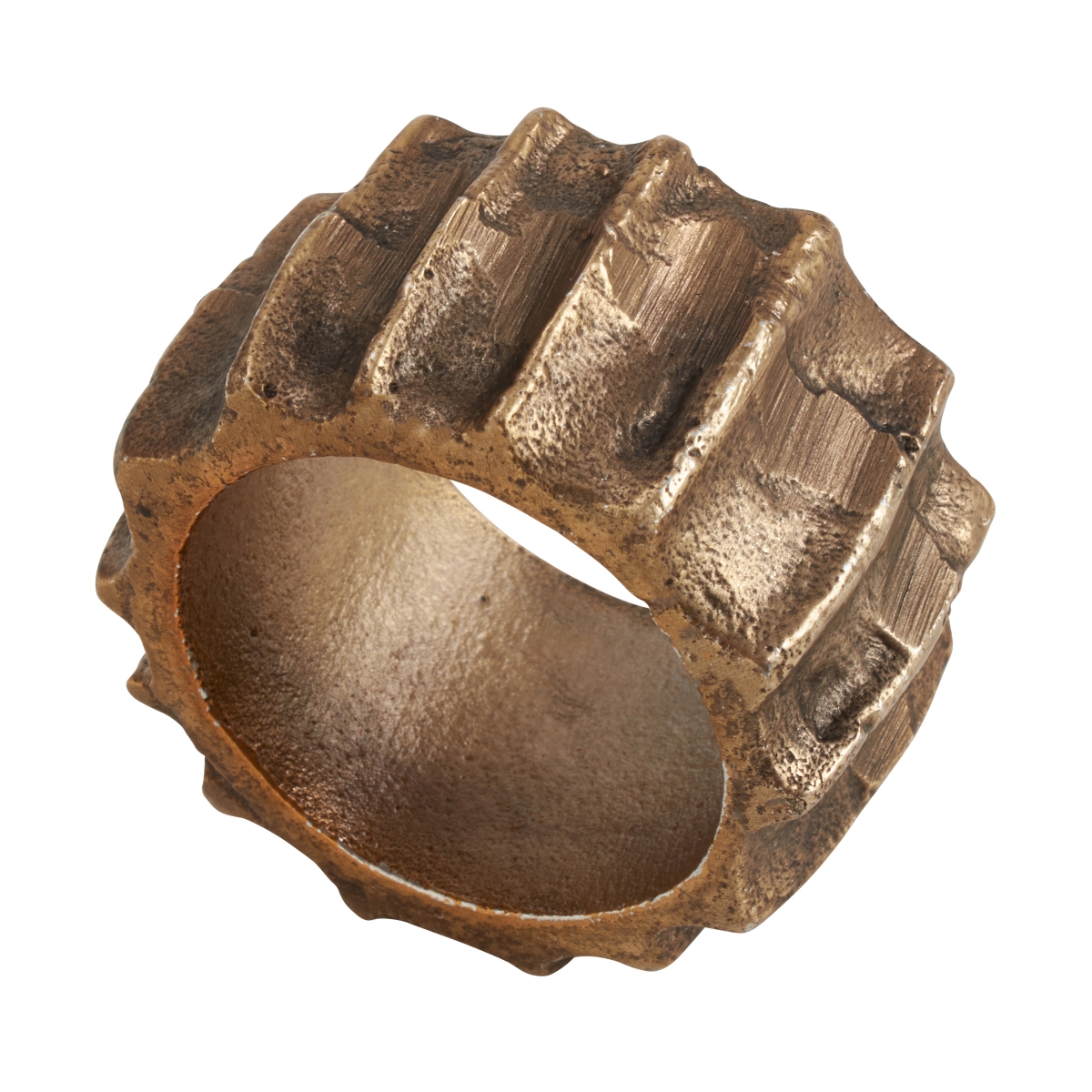 Picture of Saro Lifestyle NR720.GL Ribbed Napkin Rings, Gold - Set of 4