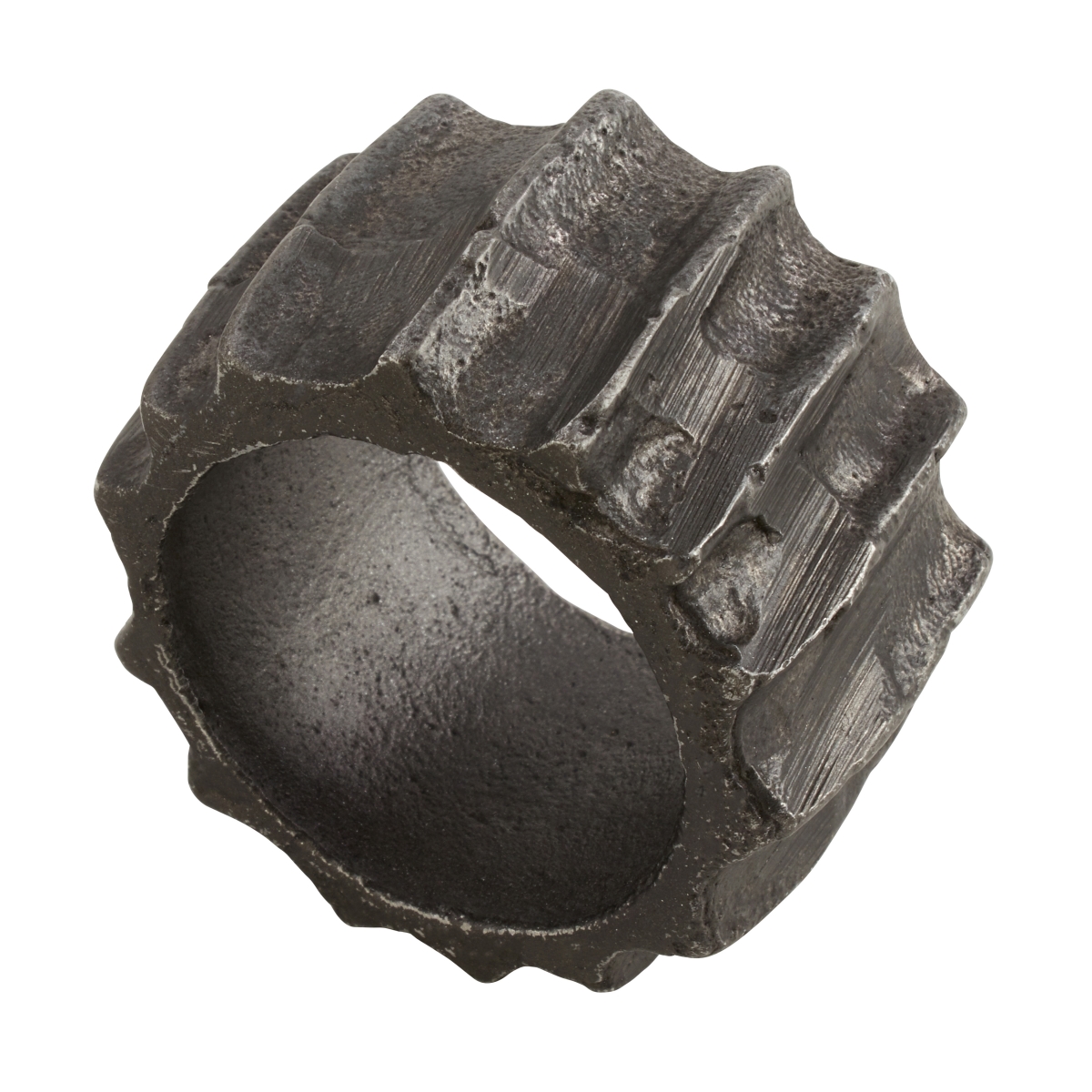 Picture of Saro Lifestyle NR720.GP Ribbed Napkin Rings, Graphite - Set of 4
