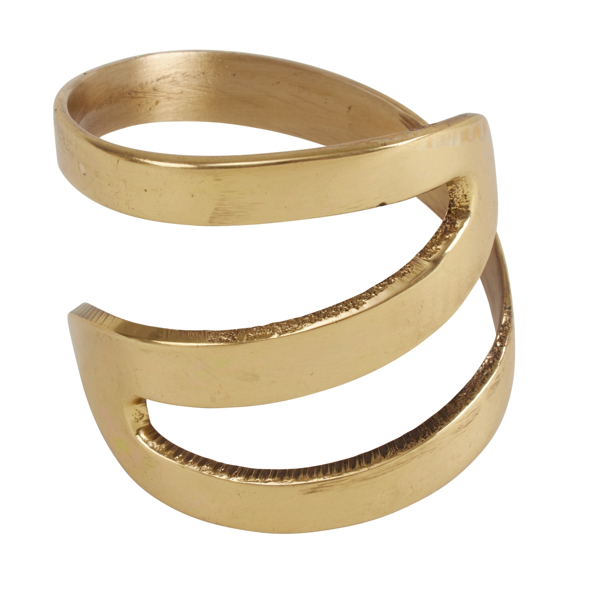 Picture of Saro Lifestyle NR638.GL Zig Zag Napkin Rings, Gold - Set of 4