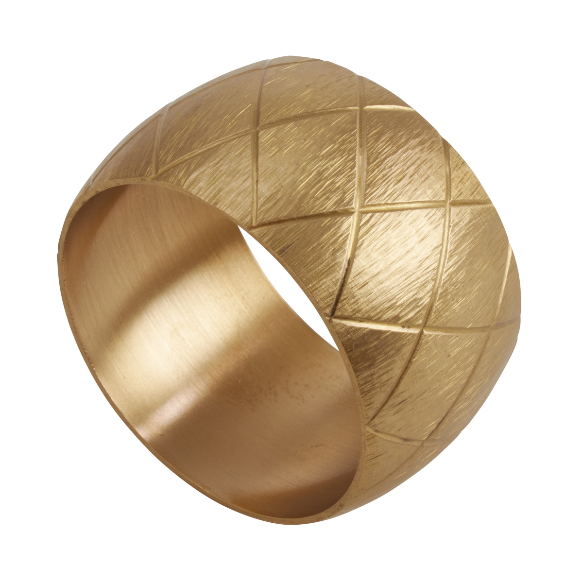 Picture of Saro Lifestyle NR642.GL Harlequin Napkin Rings, Gold - Set of 4