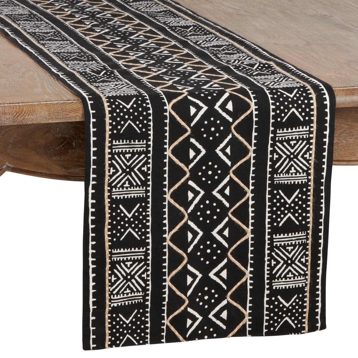 Picture of Saro Lifestyle 661.BK1690B 16 x 90 in. Mud Cloth Table Runner, Black
