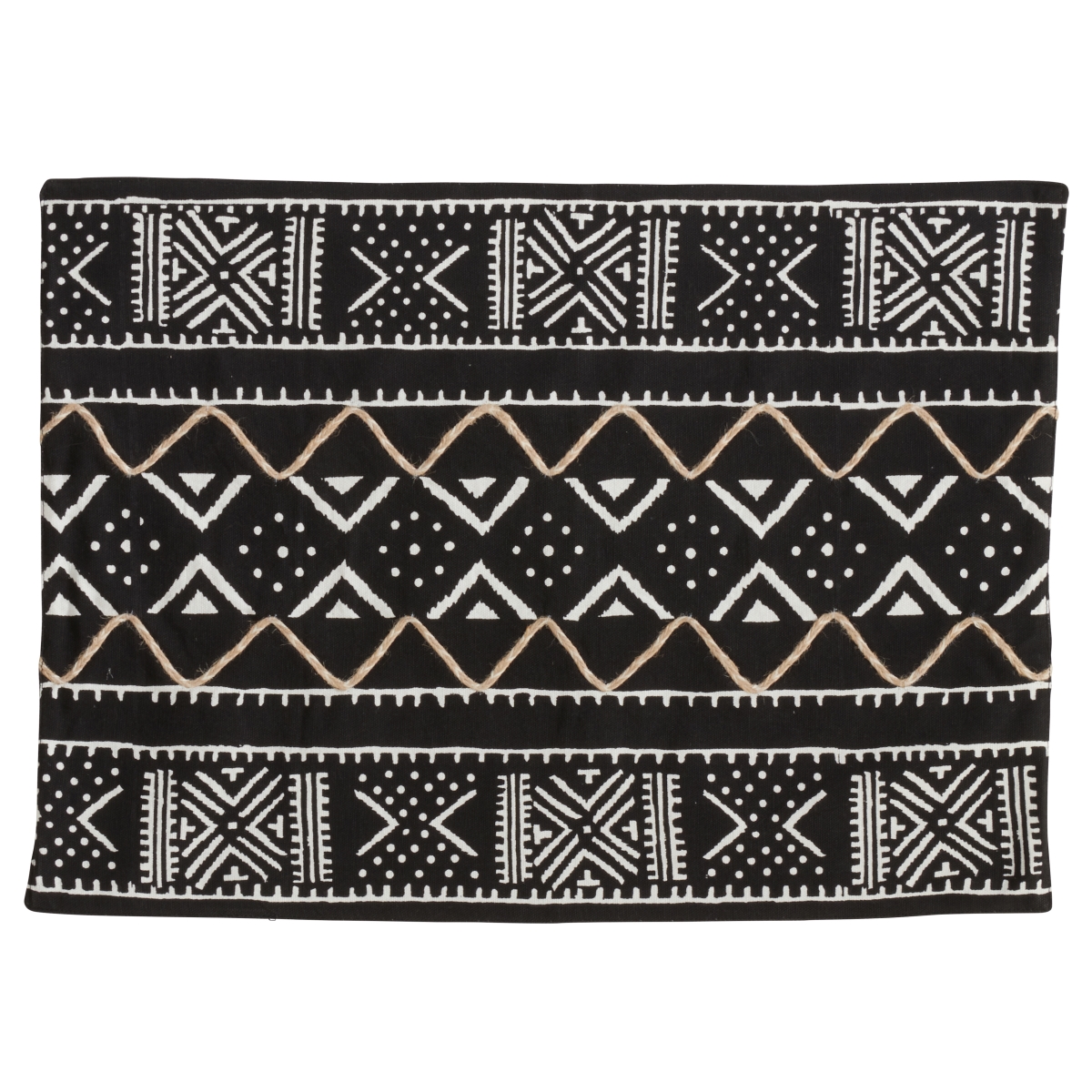 Picture of Saro Lifestyle 661.BK1420B 14 x 20 in. Mud Cloth Placemats, Black - Set of 4
