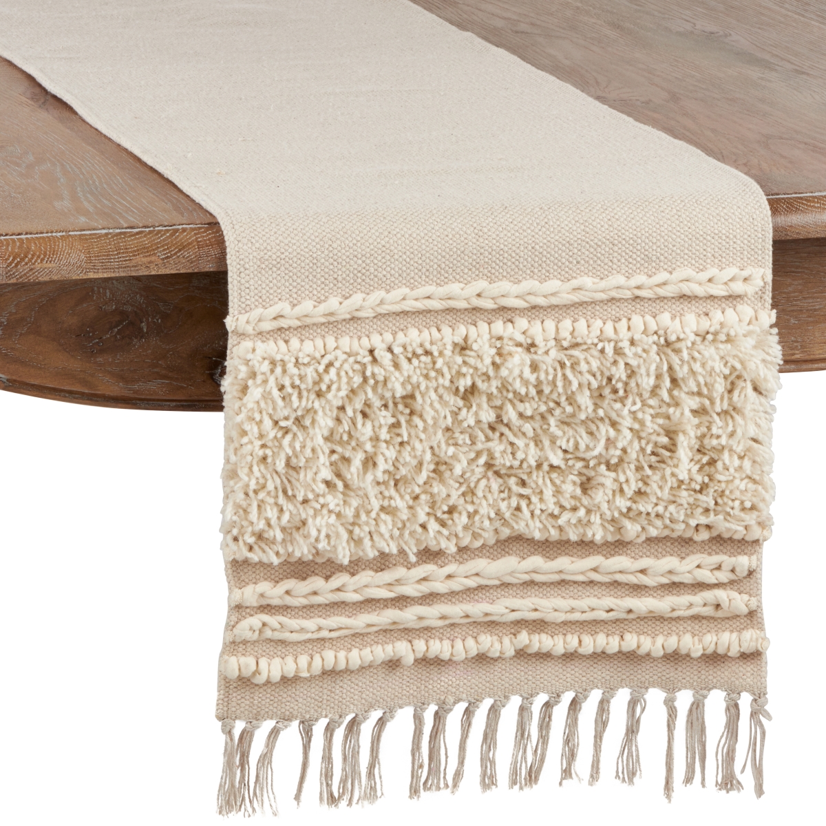 Picture of Saro Lifestyle 2623.I1672B 16 x 72 in. Knot Applique Table Runner, Ivory