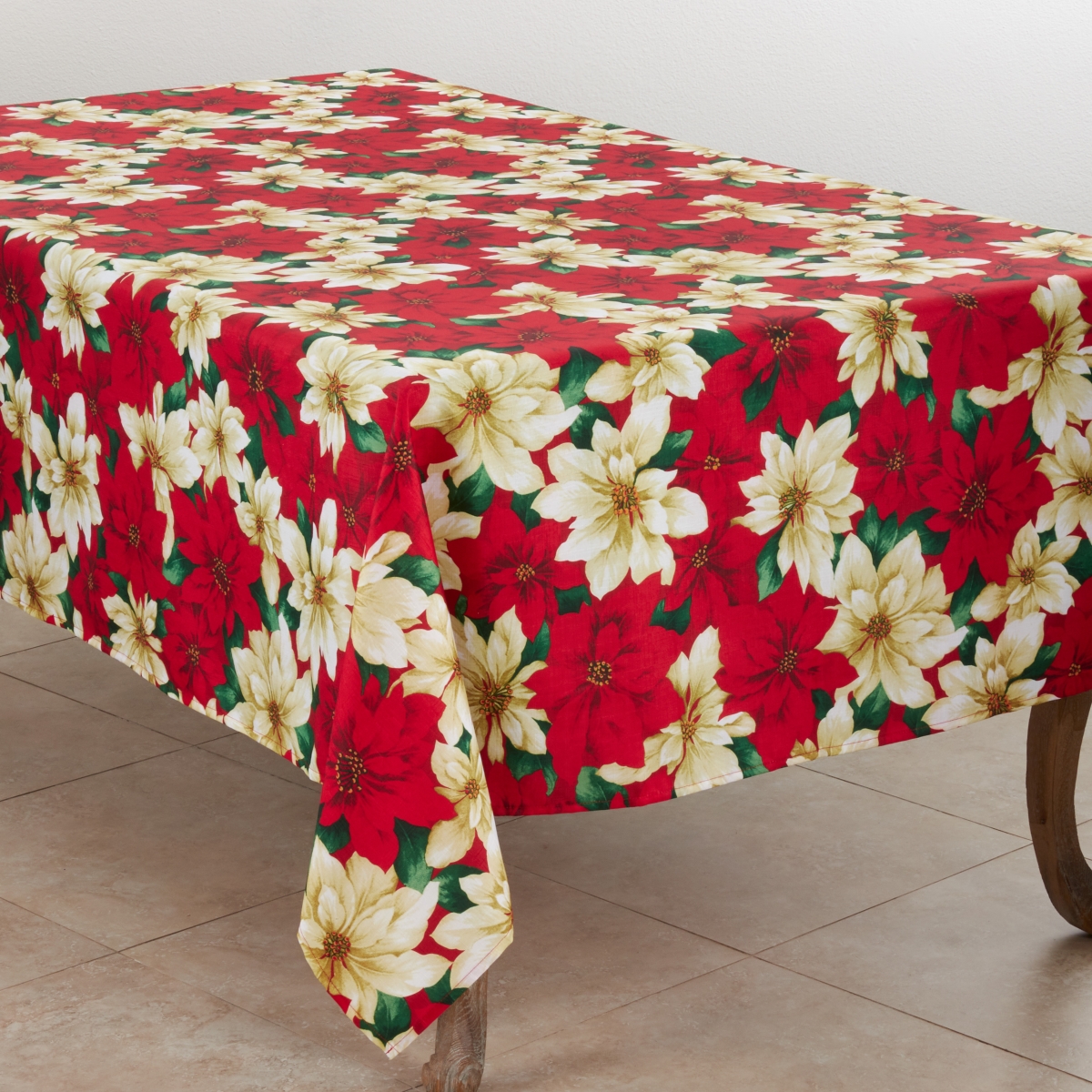 Picture of Saro Lifestyle 6212.M5070B 50 x 70 in. Poinsettia Print Tablecloth