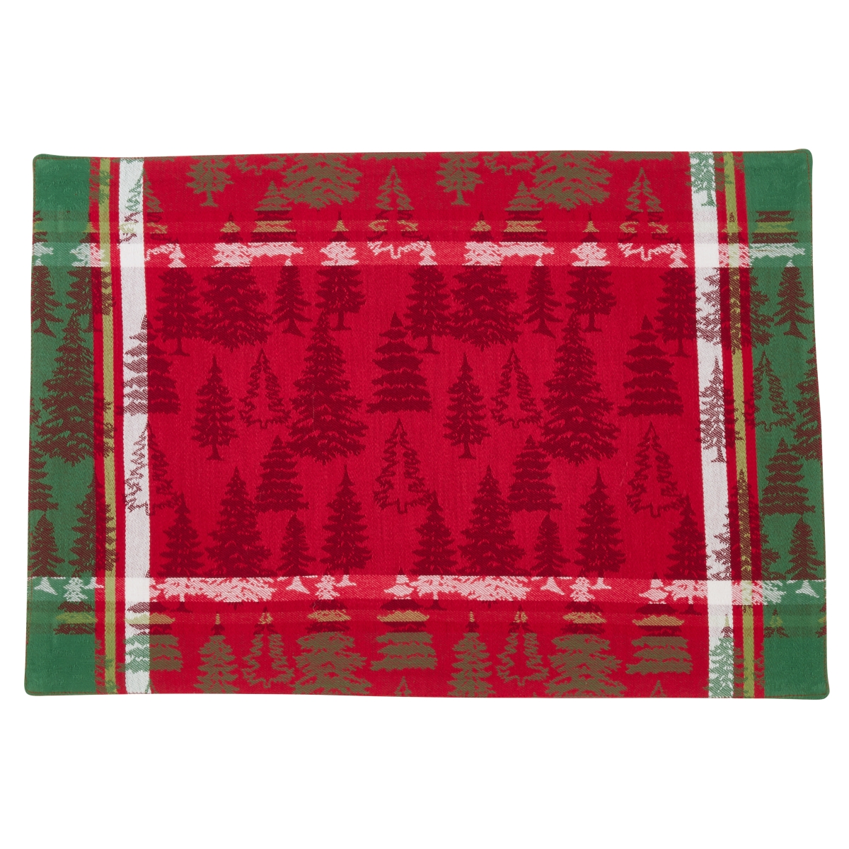 Picture of Saro Lifestyle 2108.M1319B 13 x 19 in. Christmas Tree Plaid Table Mats - Set of 4