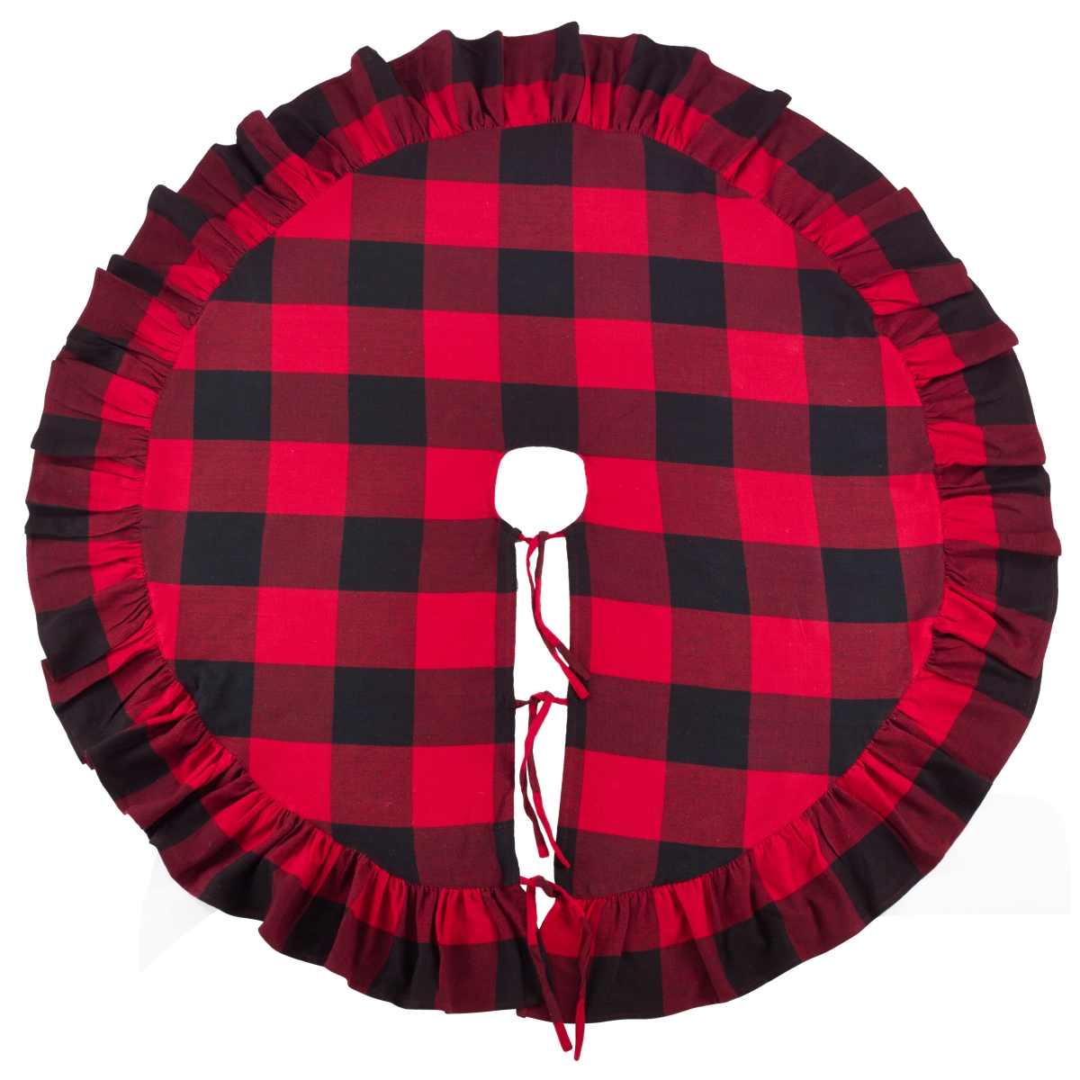 72 in. Buffalo Plaid Ruffled Tree Skirt