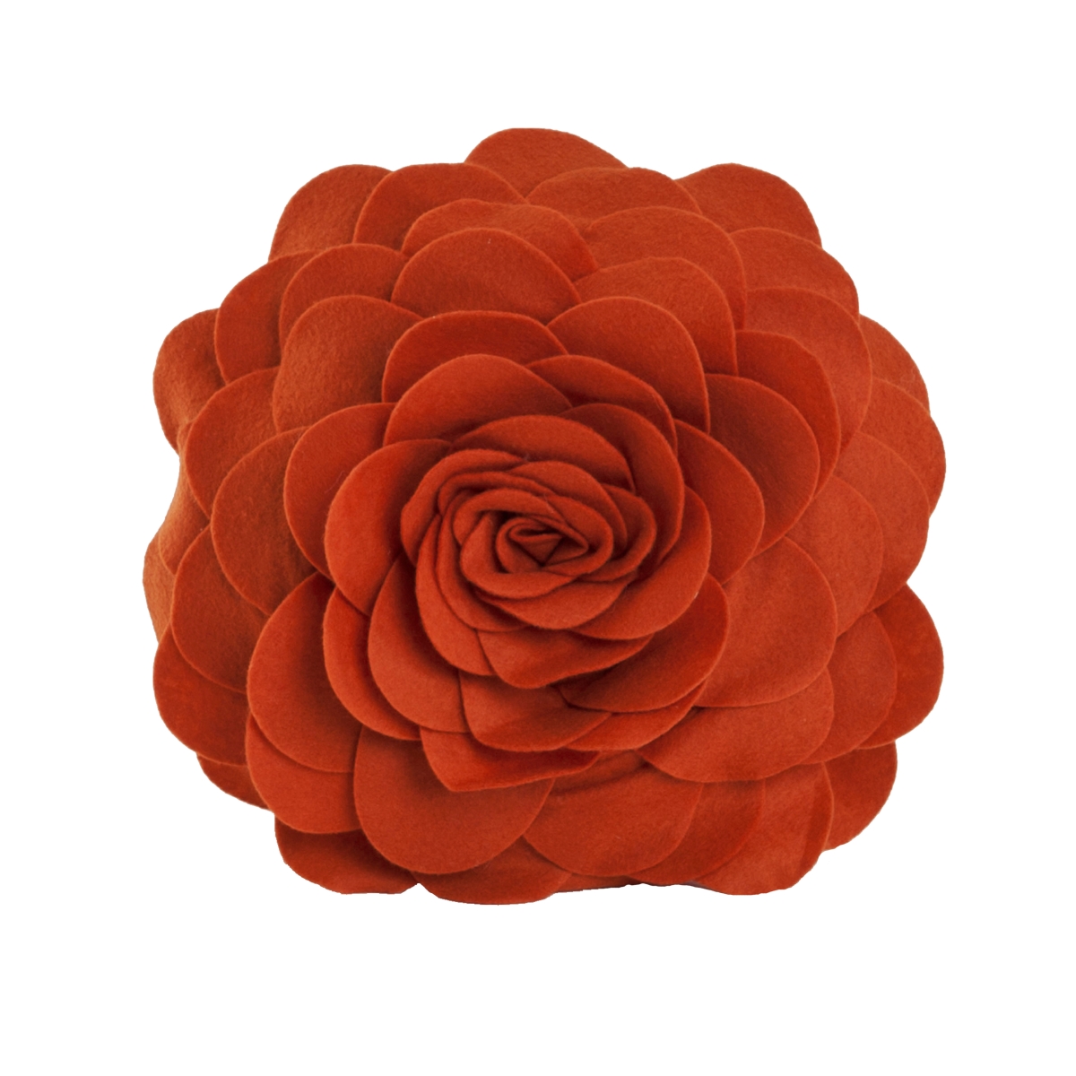 SARO  13 in. Round Circular Multicolor Flower Decorative Throw Pillow - Terracotta