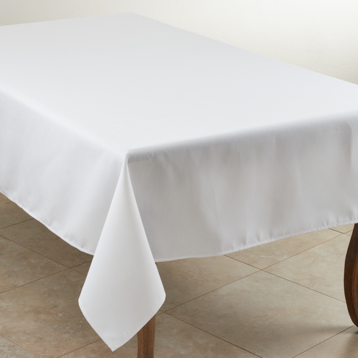 Picture of Saro Lifestyle 321.W65120B Casual Design Everyday Tablecloth, White
