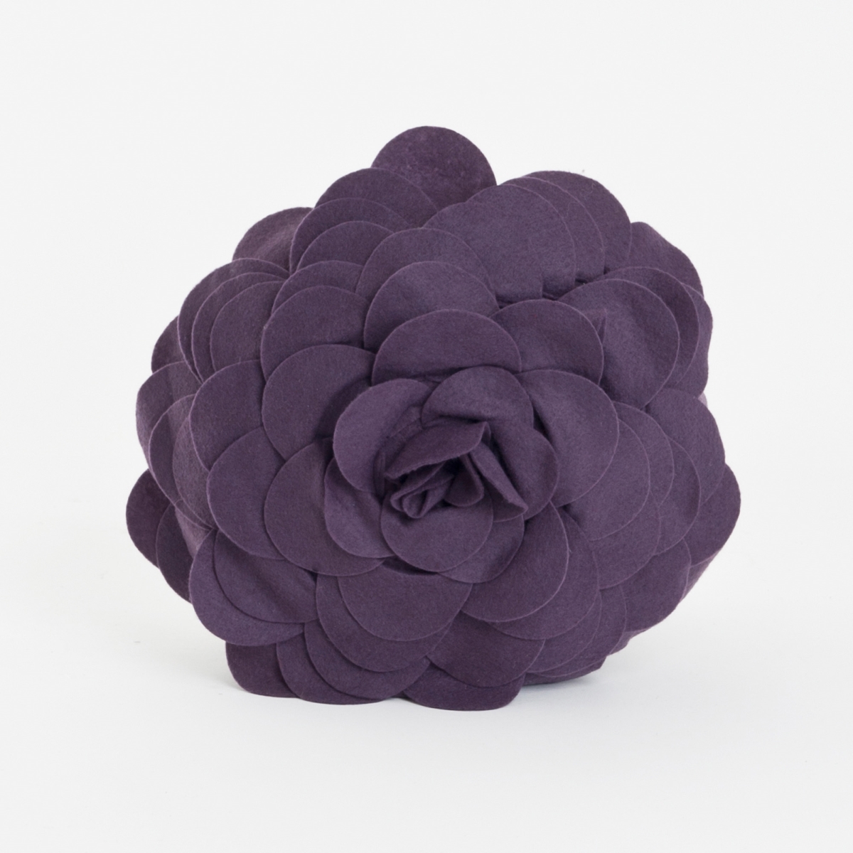 13 in. Rose Round Circular Multicolor Flower Decorative Throw Pillow - Violet