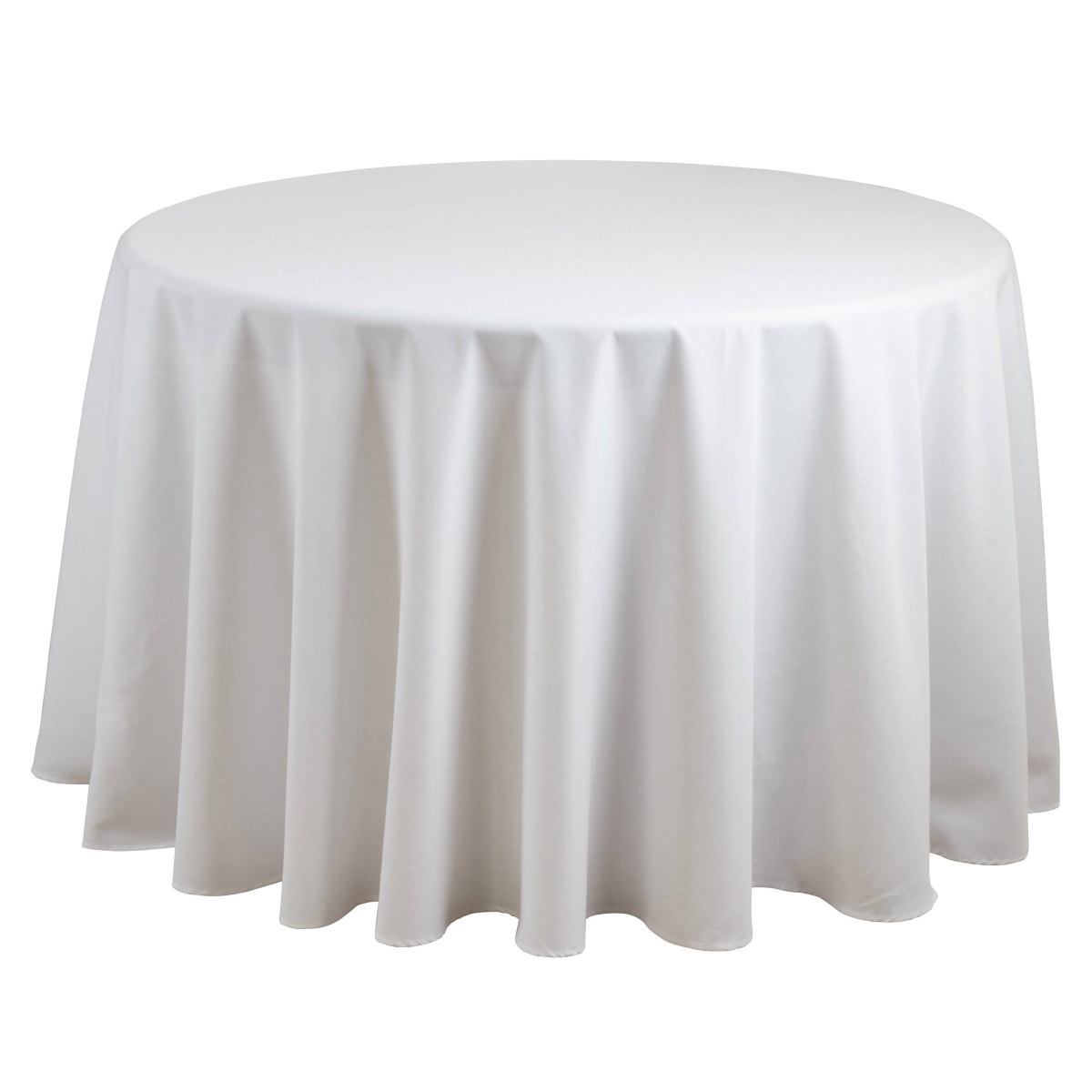 Picture of Saro Lifestyle 321.W108R 108 in. Round Casual Design Everyday Tablecloth, White