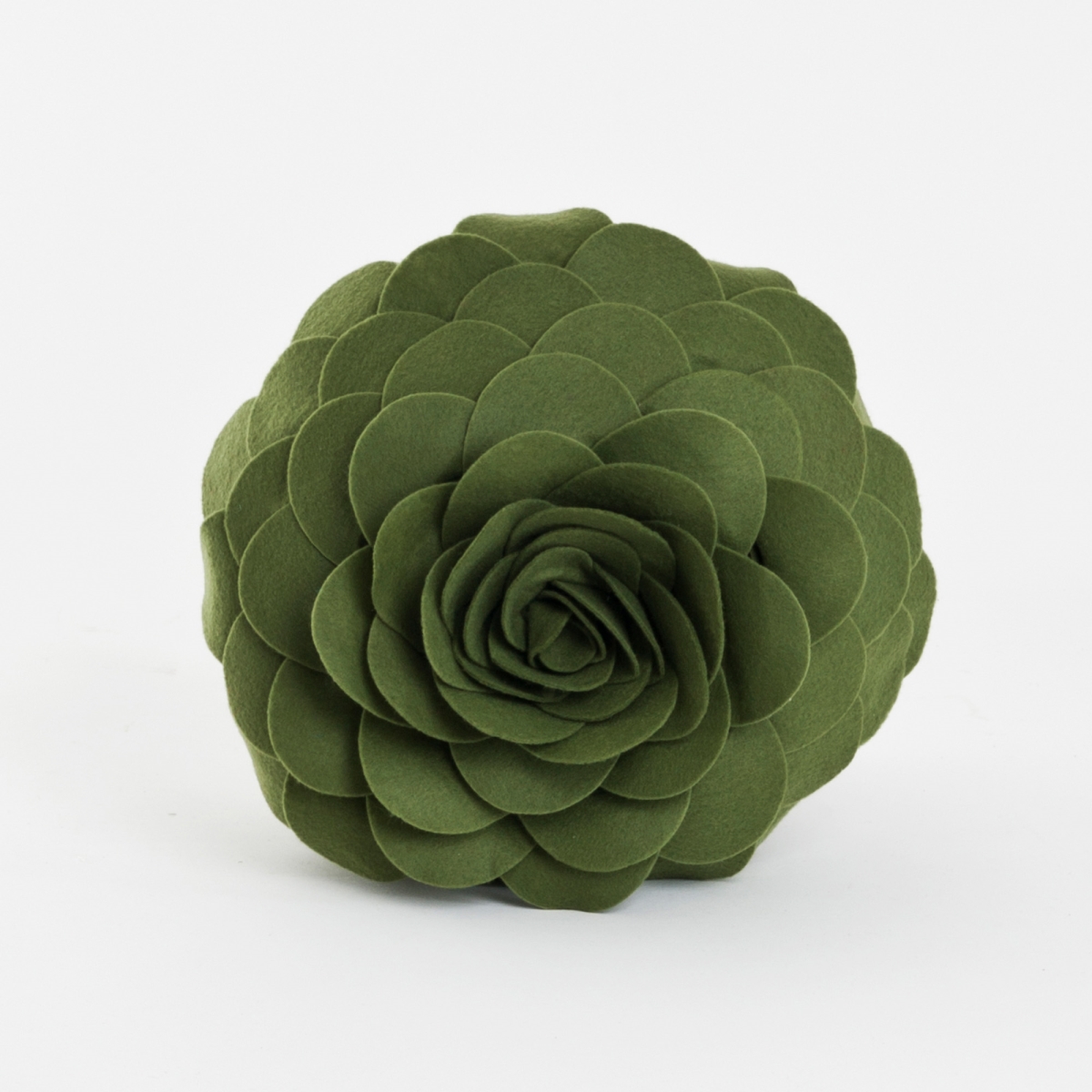SARO  13 in. Round Circular Multicolor Flower Decorative Throw Pillow - Kiwi