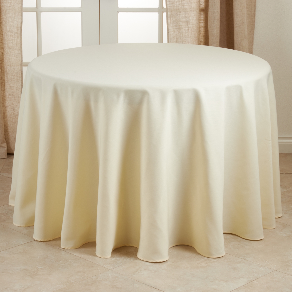 Picture of Saro Lifestyle 321.I132R 132 in. Casual Design Everyday Tablecloth, Ivory