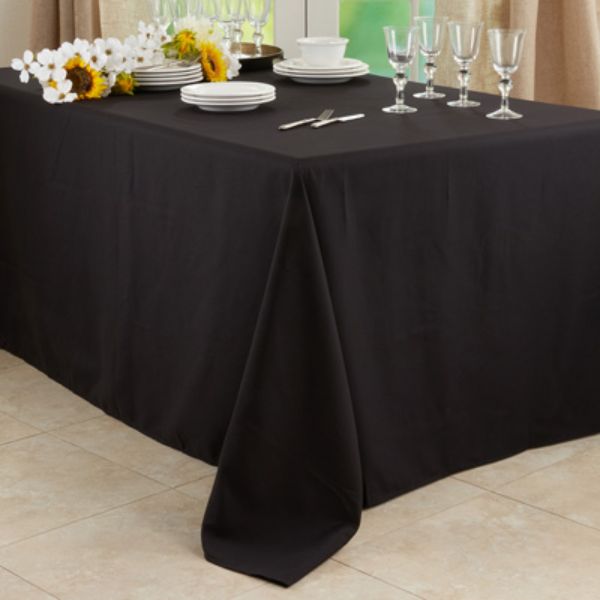 90 x 156 in. Casual Design Everyday Tablecloth, Black