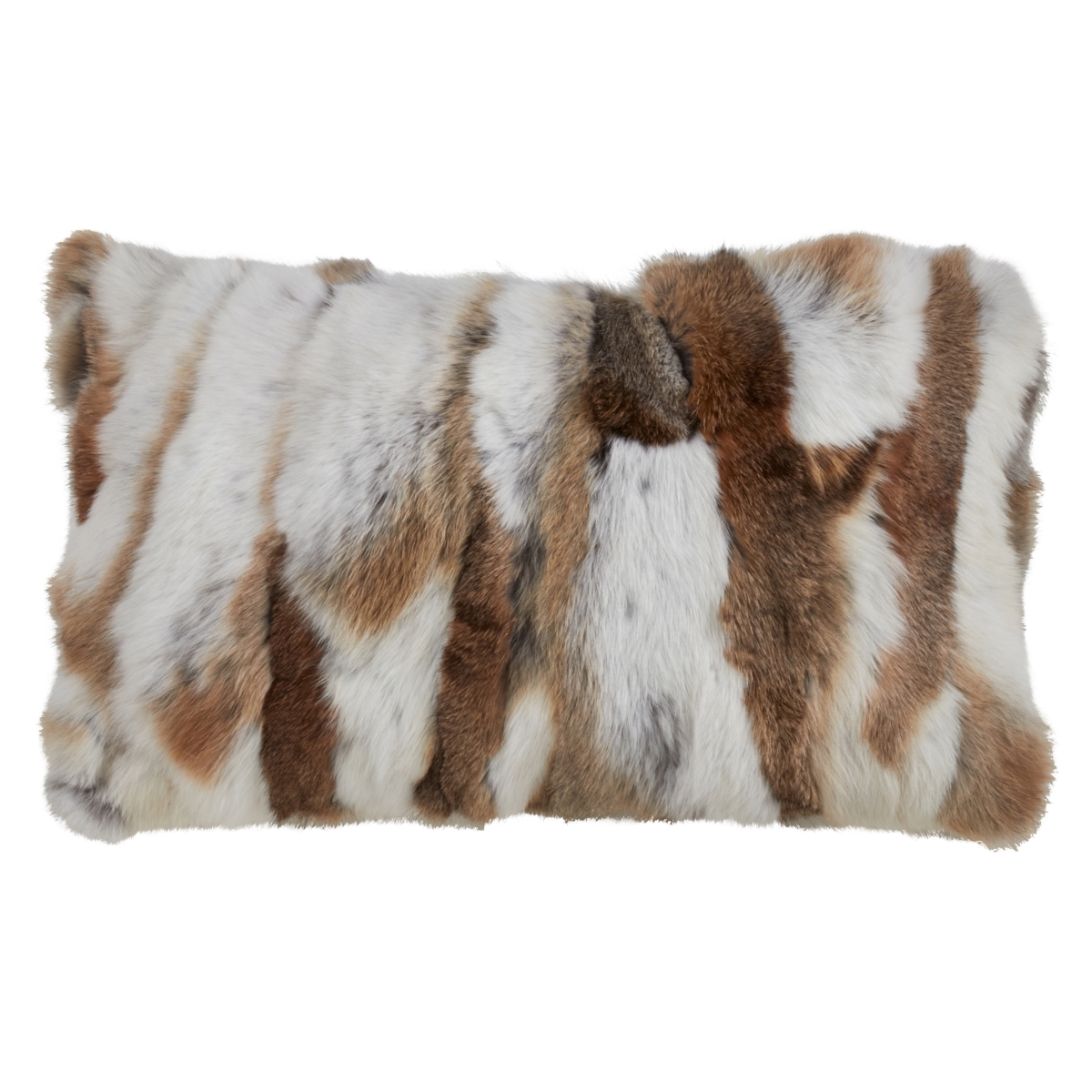 12 x 20 in. Rabbit Fur Throw Poly Filled Pillow, Natural