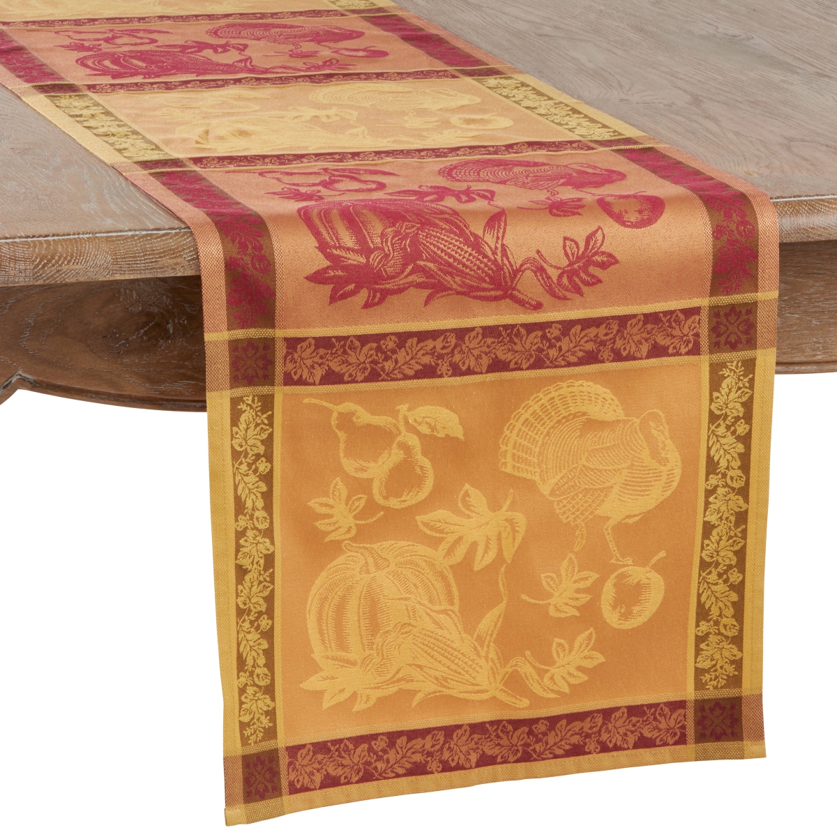 Picture of Saro Lifestyle 6702.M1684B 16 x 84 in. Thanksgiving Holiday Design Jacquard Cotton Blend Runner