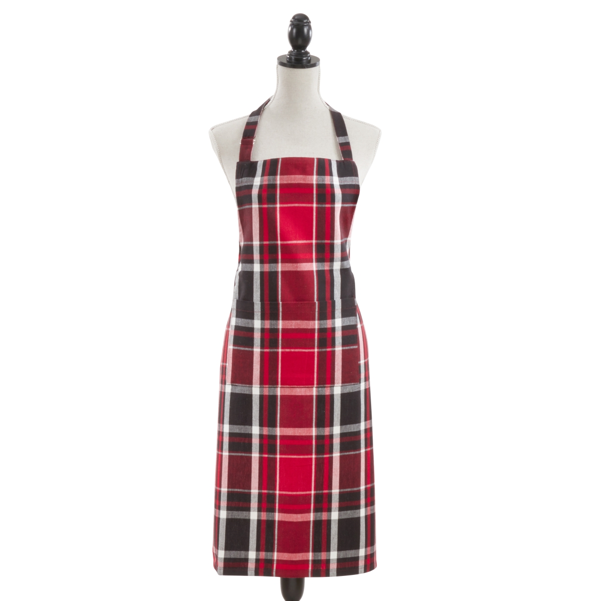 Picture of Saro Lifestyle 8052.R2436 24 x 36 in. Classic Plaid Kitchen Apron, Red