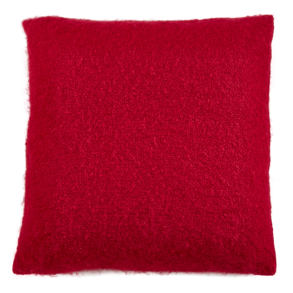 Faux Mohair Poly Filled Throw Pillow, Red